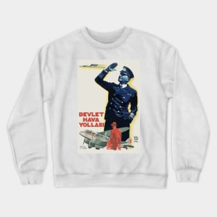 Devlet Hava Yollari Turkey Vintage Poster 1938 Crewneck Sweatshirt